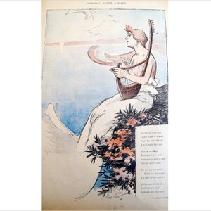 1894 Original French Art Nouveau Gil Blas Music Sheet, Y Pensaient P'etr' Ben Tous Deux La Mem' Chose - Balluriau