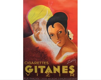 Royale Cigarettes by Herve Morvan C 1960 Linen Original French