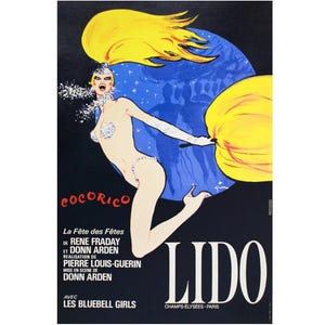 1981 French Original Advertisement Poster - LIDO Cocorico (René Gruau)