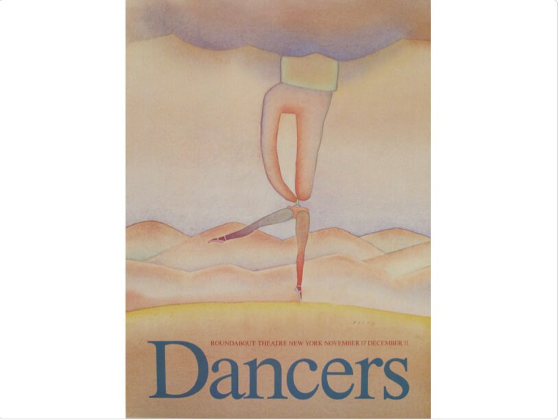 1983 Original French Poster, Roundabout Theatre New York (Dancers)