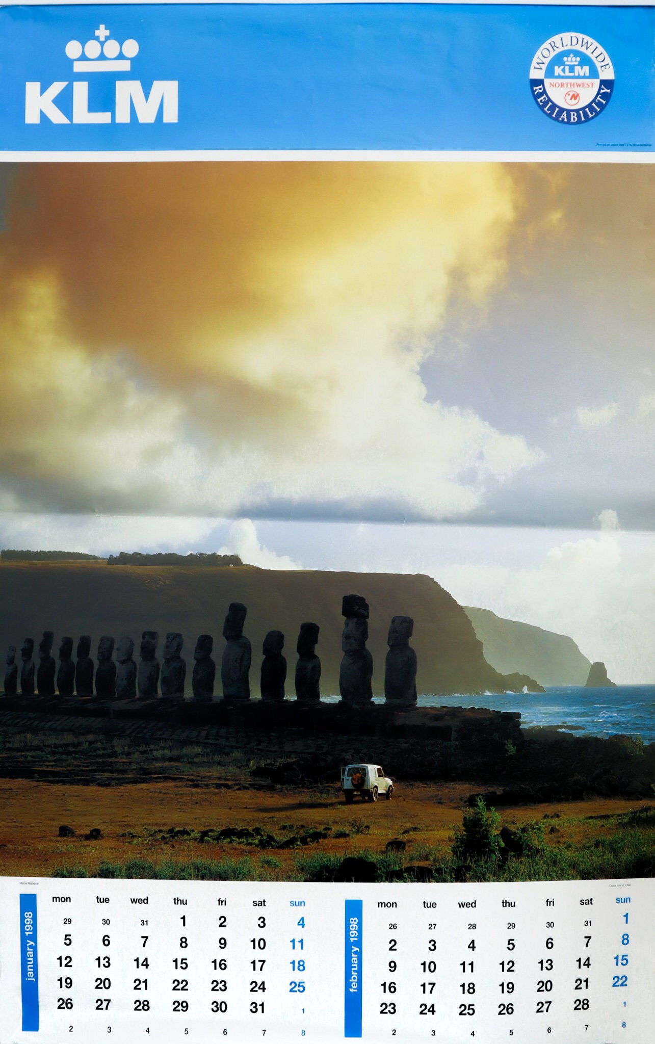 1998 Dutch Travel Calendar, KLM Worldwide complete - Etsy