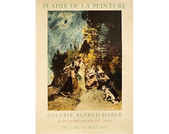 1957 French Exhibition Poster - Plaisir de la Peinture, Galerie Alfred Daber