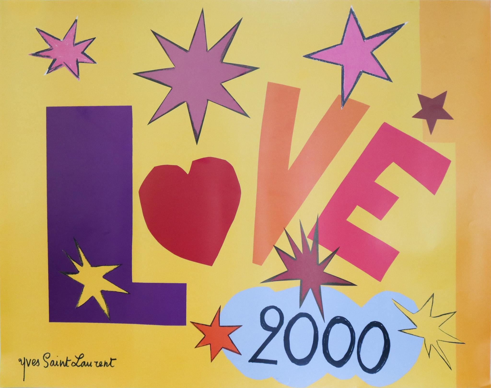 2000 Yves Saint-laurent Poster, Love (yellow) (re-issue) - Etsy
