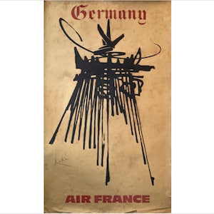 1968 Original Air France Poster, Germany - Mathieu