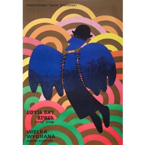 1976 Original Polish Theater Poster, Wielka Wygrana (The Big Win, Peace be Upon You) Sholem Aleichem