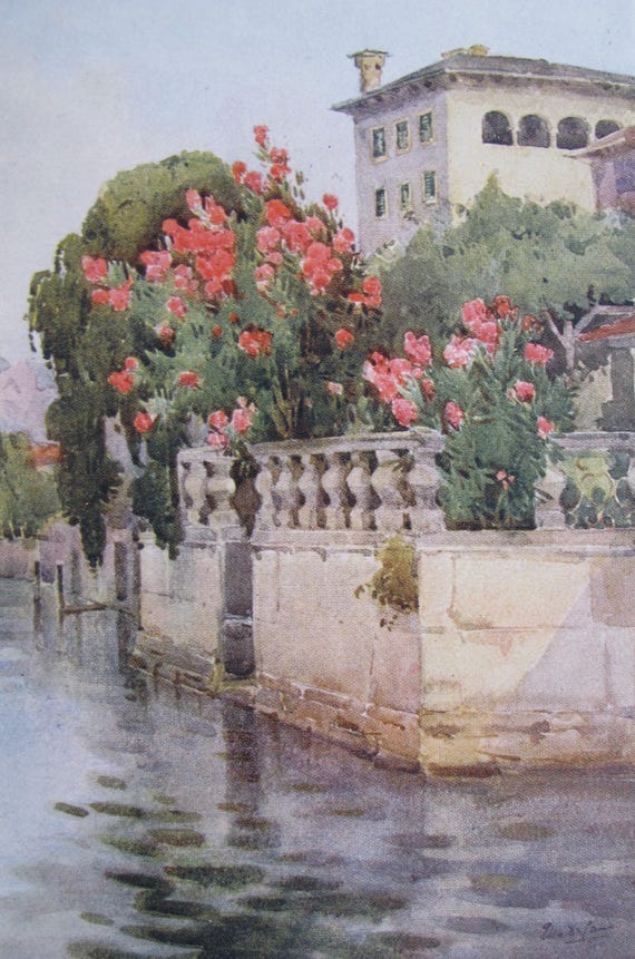 ITALY Lake Orta Oleanders Lago d/'Orta 1905 old antique print picture