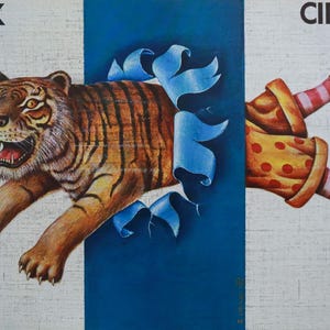 1980 Polish Circus Poster, Cyrk (half tiger, half clown) - Olbinski