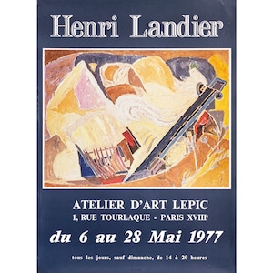 1977 Original Exhibition Poster, Henri Landier, L&#39;Atelier d&#39;Art Lepic