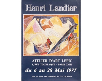 AUGUSTIN HANICOTTE – Affiche Litho Originale 1960, Galerie, French Poster Rétro