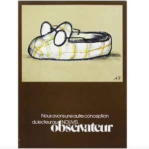 1972 Original French Newspaper Advertisement - Le Nouvel Observateur (Brown Slipper)
