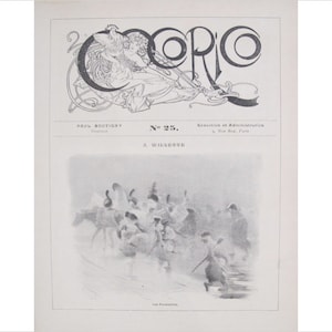 1899 Original Cocorico Masthead (Mucha) and Illustration (Willette)
