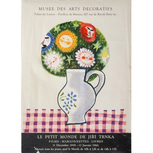 1960 French Exhibition Poster, Musee Des Arts Decoratifs, Le Petit Monde de Jirí Trnka