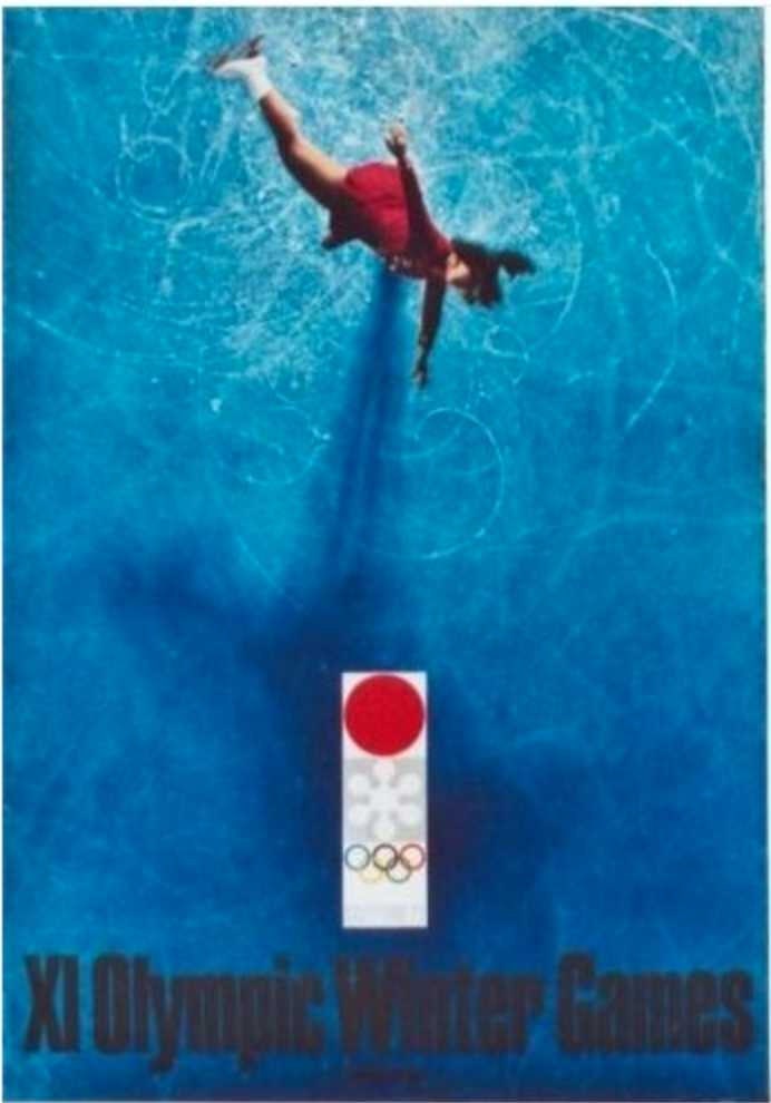 1972 Original Sapporo Winter Olympic Games Poster, Figure Skating