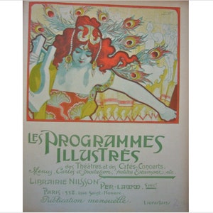 Oryginalny francuski plakat w stylu secesyjnym z 1897 r., Les Programs Illustres, okładka w stylu Meduzy - Oury