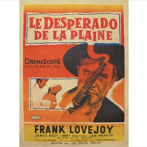 1958 Original Vintage Movie Poster - Desperado de la plaine