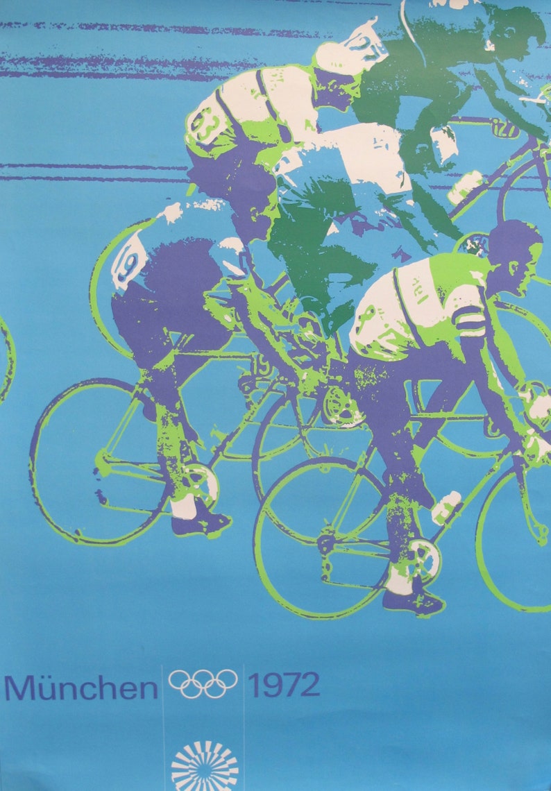 1972 Munich Olympics Poster Cycling Otl Aicher  Cycling image 0