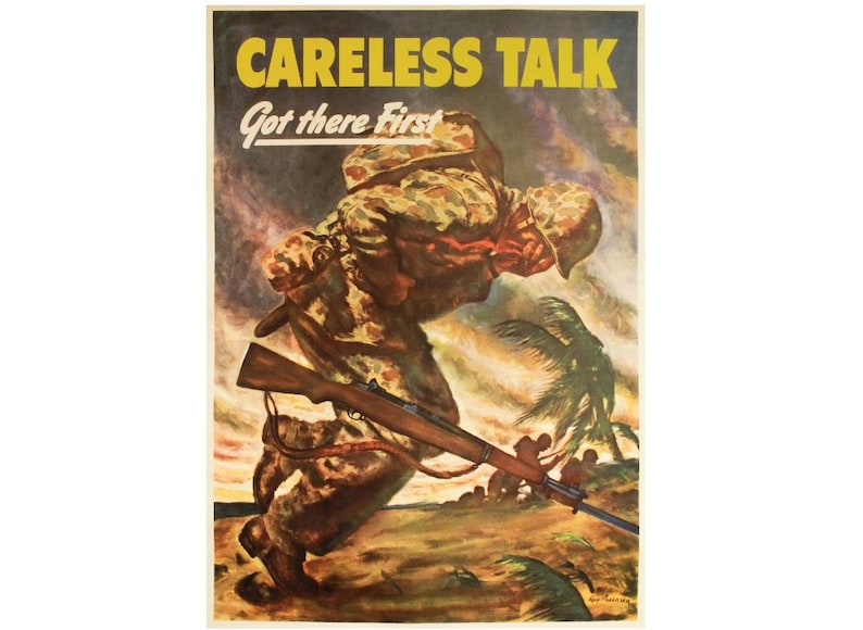 1944 Original American Propaganda Poster, Careless Talk Got There First ...