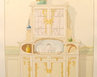 1900 French Art Nouveau Interior Design Print, Pl. 23, Buffet- G. Raynal