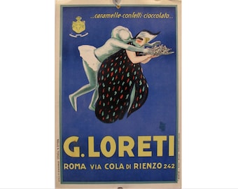 1930s Italian Advertising Carton, Caramelle G. Loreti