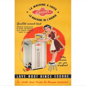 1940 年代のフランスのアールデコ広告ポスター - La Machine à Laver、L'Avenir (未来)