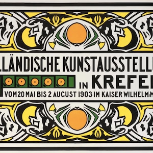 1903 Vintage Dutch Art Nouveau Exhibition Poster - Holländische Kunstausstellung in Krefeld (Thorn Prikker)