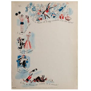 1950s Vintage French Wine Poster, Le Vin de France est le chef d&#39;orchestre - Hervé Baille