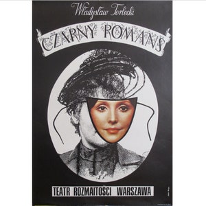 1970s Original Polish Theatre Poster, Czarny Romans (Wladyslaw Torlecki)