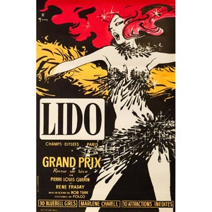 1960s Vintage French Cancan Poster, Lido &quot;Gala Revue&quot; - Rene Gruau