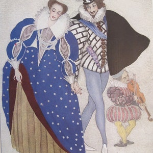 1937 French Vintage Poster, Aristocratic Couple - Serge Ivanoff
