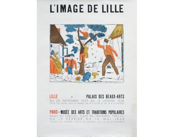 1958 French Exhibition Poster, L’Image de Lille