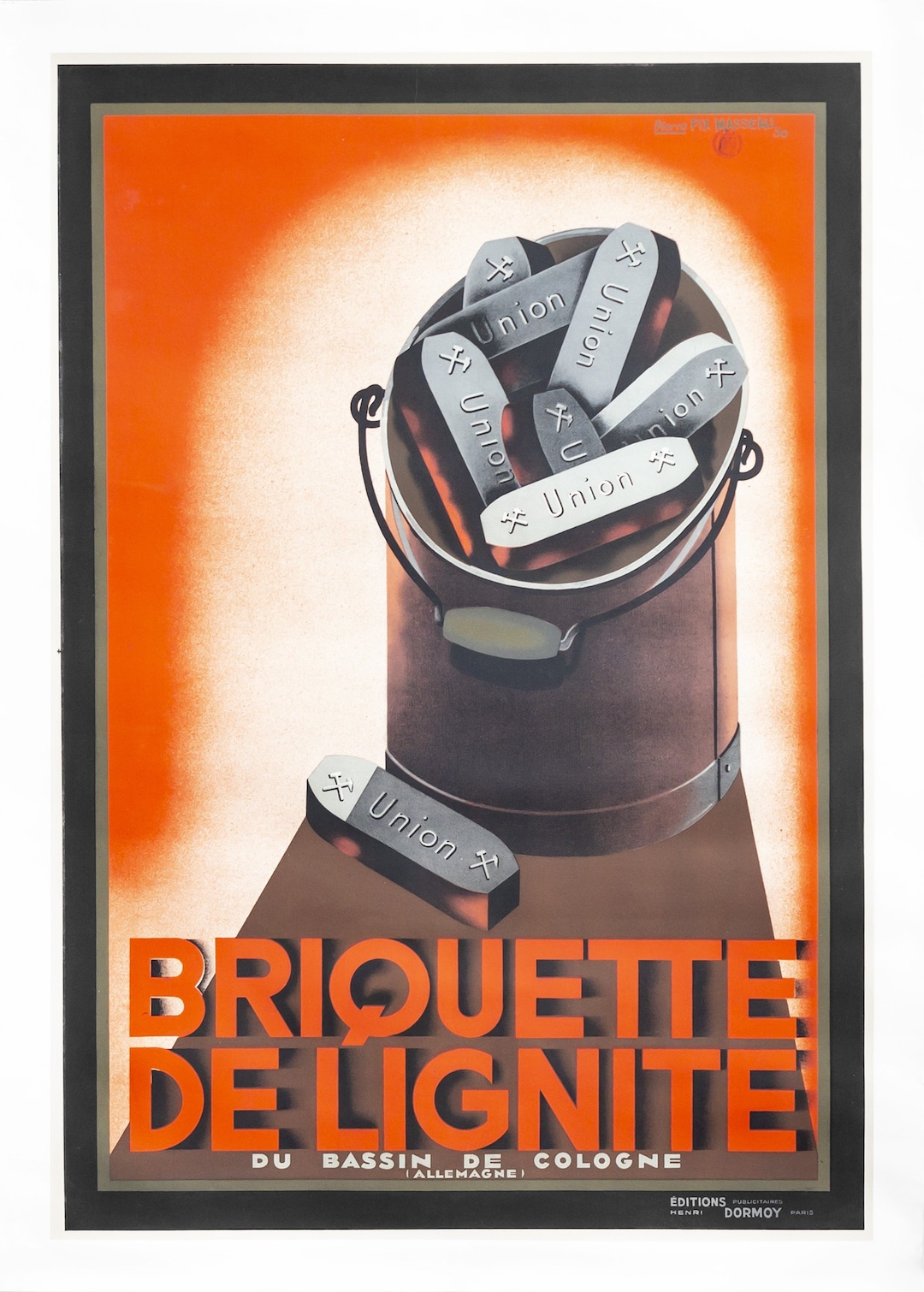 1930 Original French Poster, Briquette De Lignite Poster 