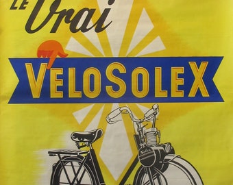 1950s Original French Advertisement Poster - Velo Solex by Ravo