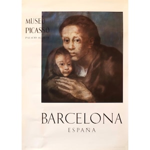 1966 Picasso Exhibition Poster, Mère et enfant au fichu (Mother and Child), Museo Picasso Barcelona