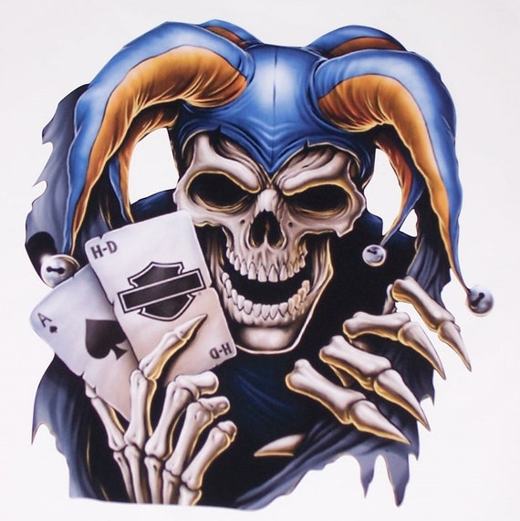 Blue Joker Cards Biker Skull trailer Camper top Car Truck SUV | Etsy