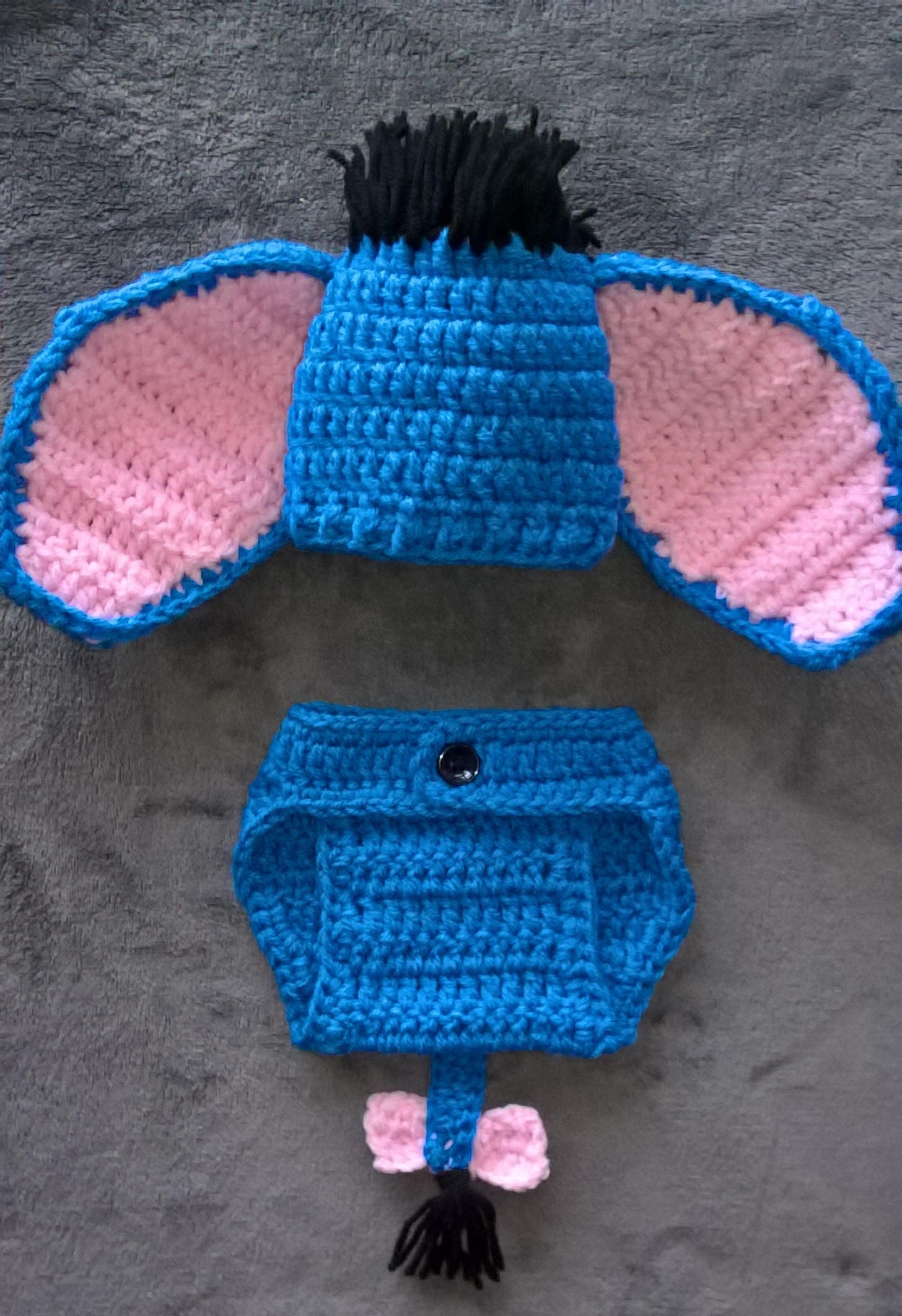 Crochet eeyore outfit set hat crochet winnie the pooh Etsy
