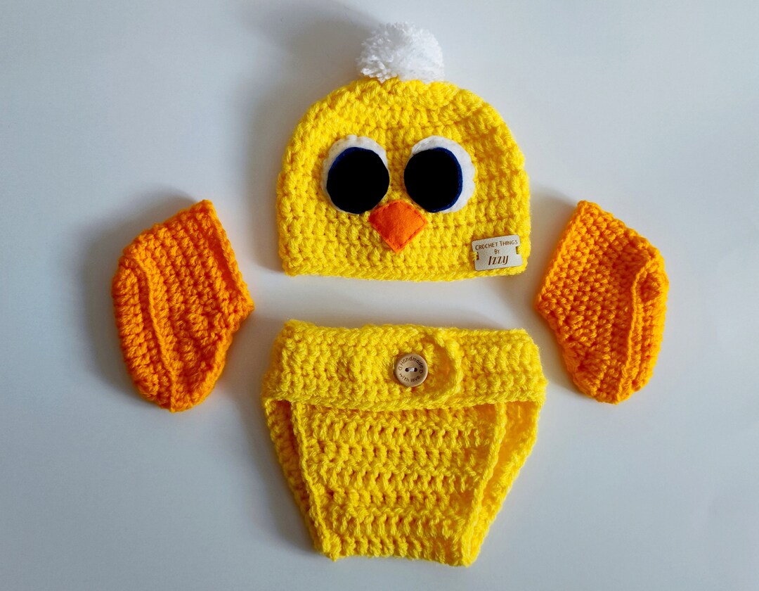 Crochet Baby Chicken Costume / Baby Chick Outfit / Crochet Baby Chicken