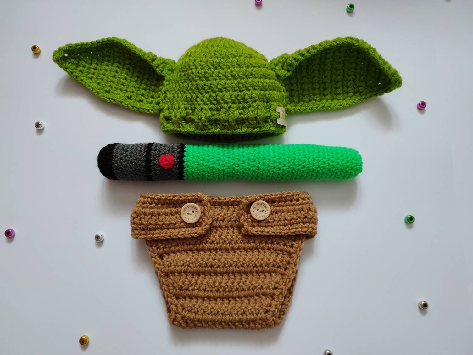 disfraz de yoda bebé en crochet de segunda mano por 30 EUR en Fuengirola en  WALLAPOP