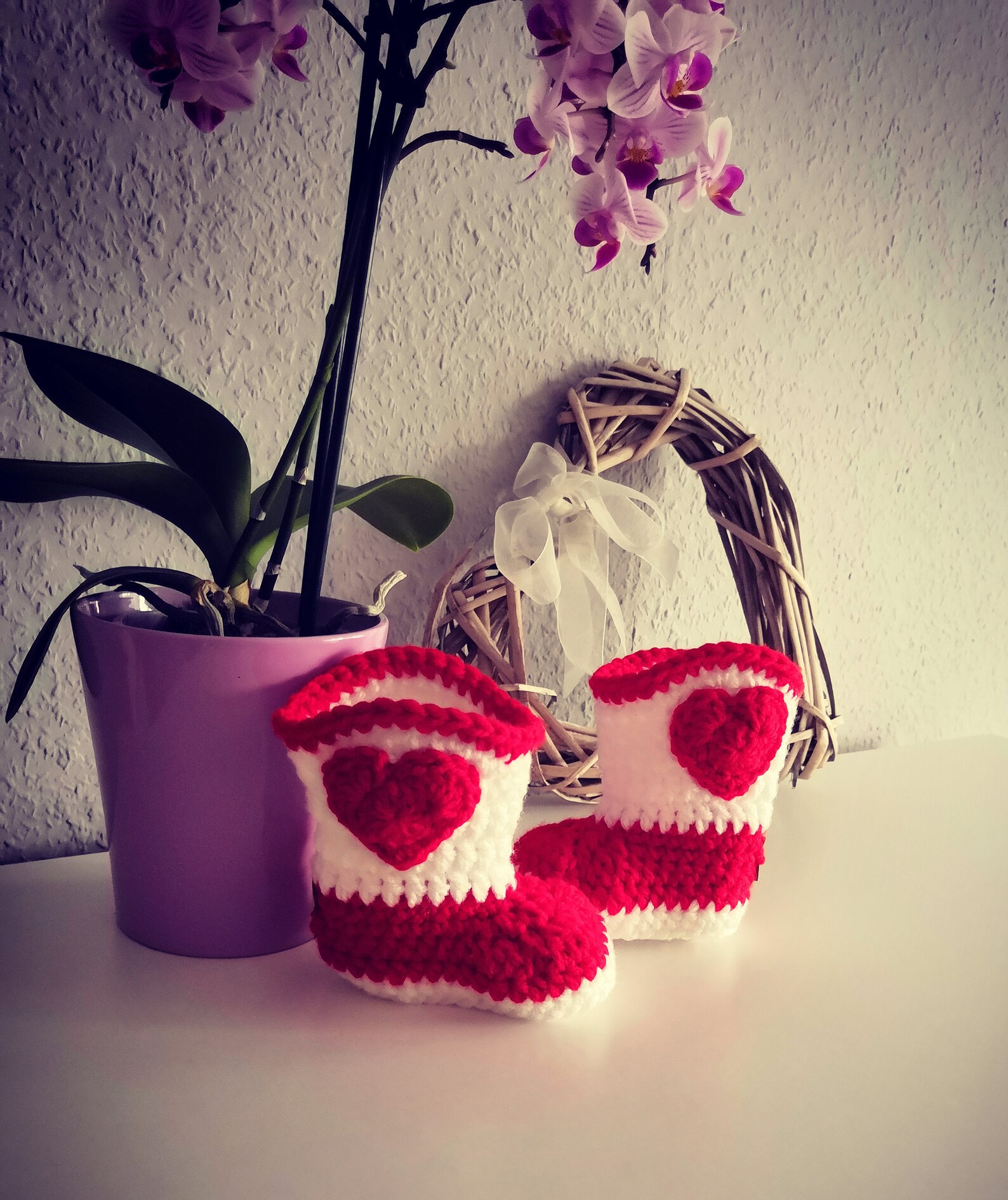 Crochet Cowboy Boots Valentine's Day Version , Cowboy Shoes , Cowboy