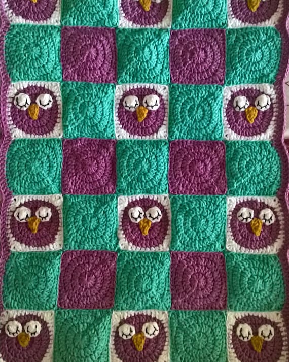 Crochet Bebe Sleeping Owl Couverture Couverture De Crochet Etsy