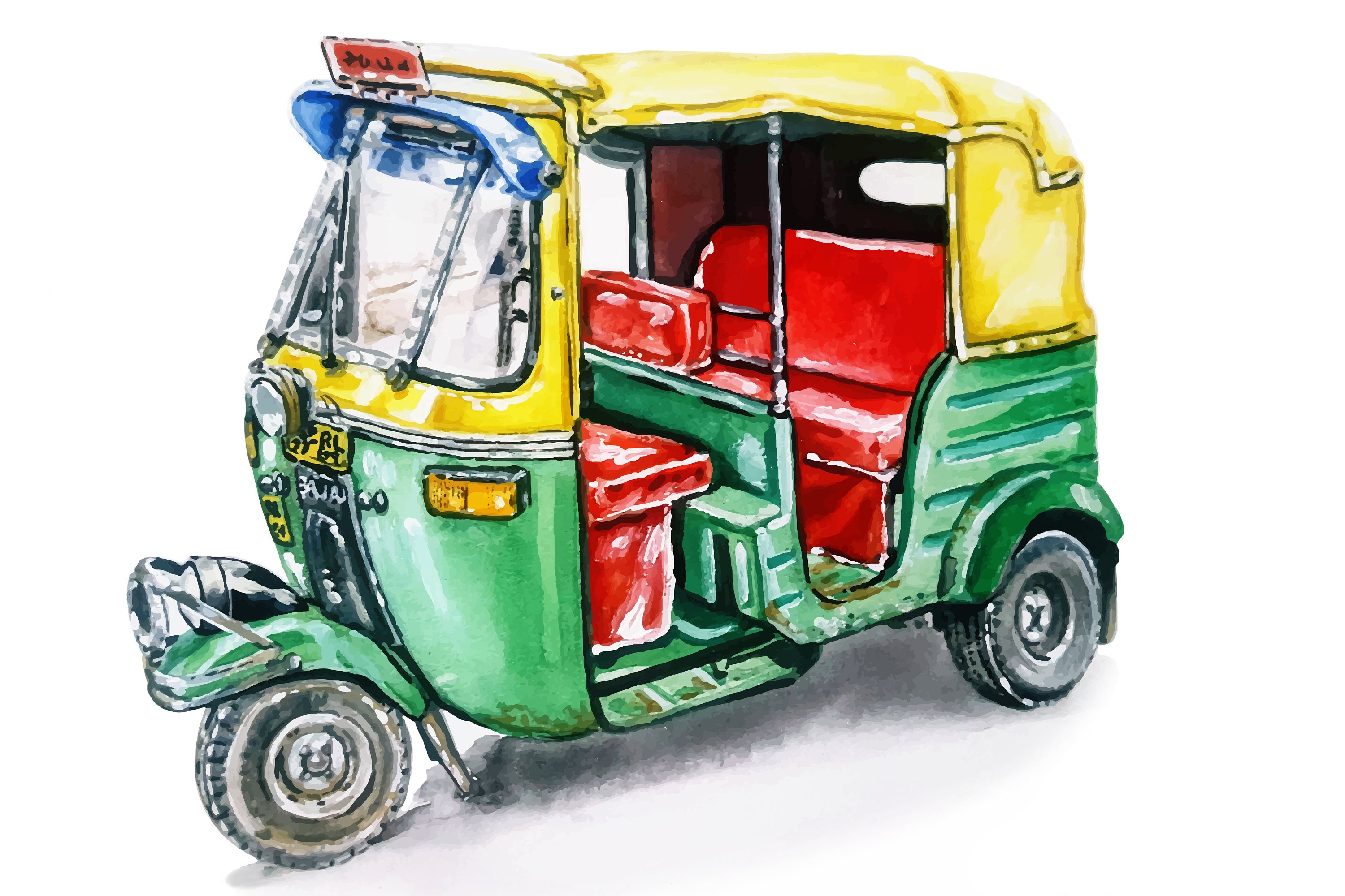 Auto rickshaw indian art print  indian rickshaw wall decor   etsy canada