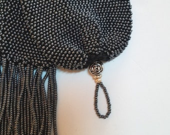 The "Fairhaven" miser purse in hematite/black, handmade