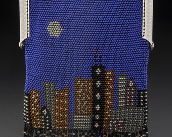 City Lights, a bead knit purse with metal purse frame