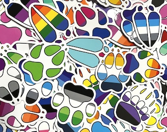 Pride Flag Paw Sticker