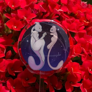 Broche acrylique Mewtwo & Mew
