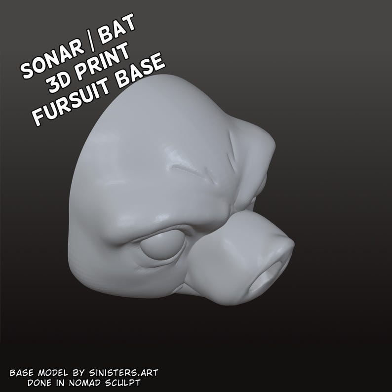 Sonar Bat Fursuit Head Base Digital 3D File Dispatch Game - Etsy
