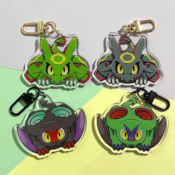 Chibi Rayquaza & Noivern Keychain