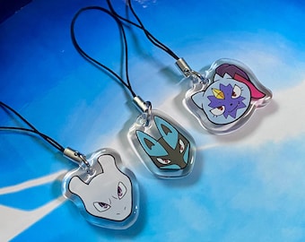 Mewtwo Lucario Sneasler Phone Charms