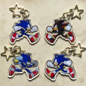 Sonic vs Shadow vs Metal Sonic acrylic charm double sided