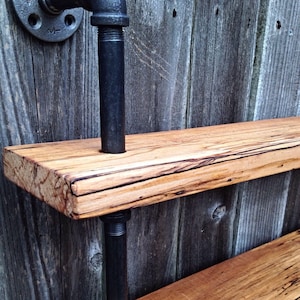 Reclaimed Double Bookshelf Curio Shelf Pipe Bookshelf Rustic Wood and Pipe Bookshelf