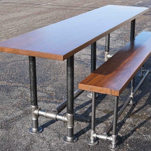 Walnut Bar Table, Slab Table, Counter Dining Set, Rustic Wood Table